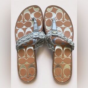 Coach silver sandal size 6.5. Good condition